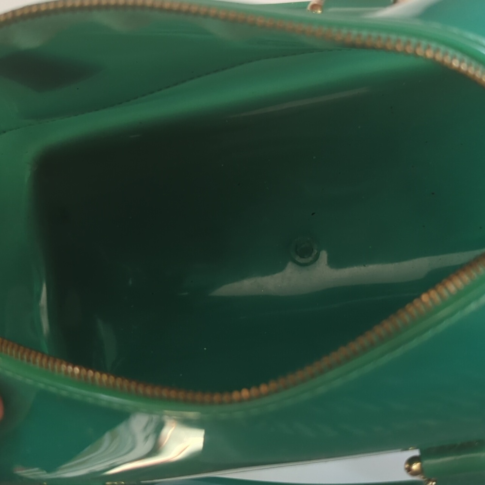 Furla Green Patent Satchel with Gold Hardware - Picture 3 of 6